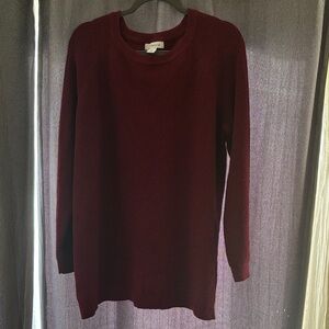 Liz Claiborne Deep Red Crew Neck Sweater